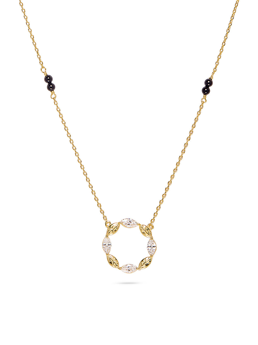 925 Silver Gold Plated Zircon Mangalsutra