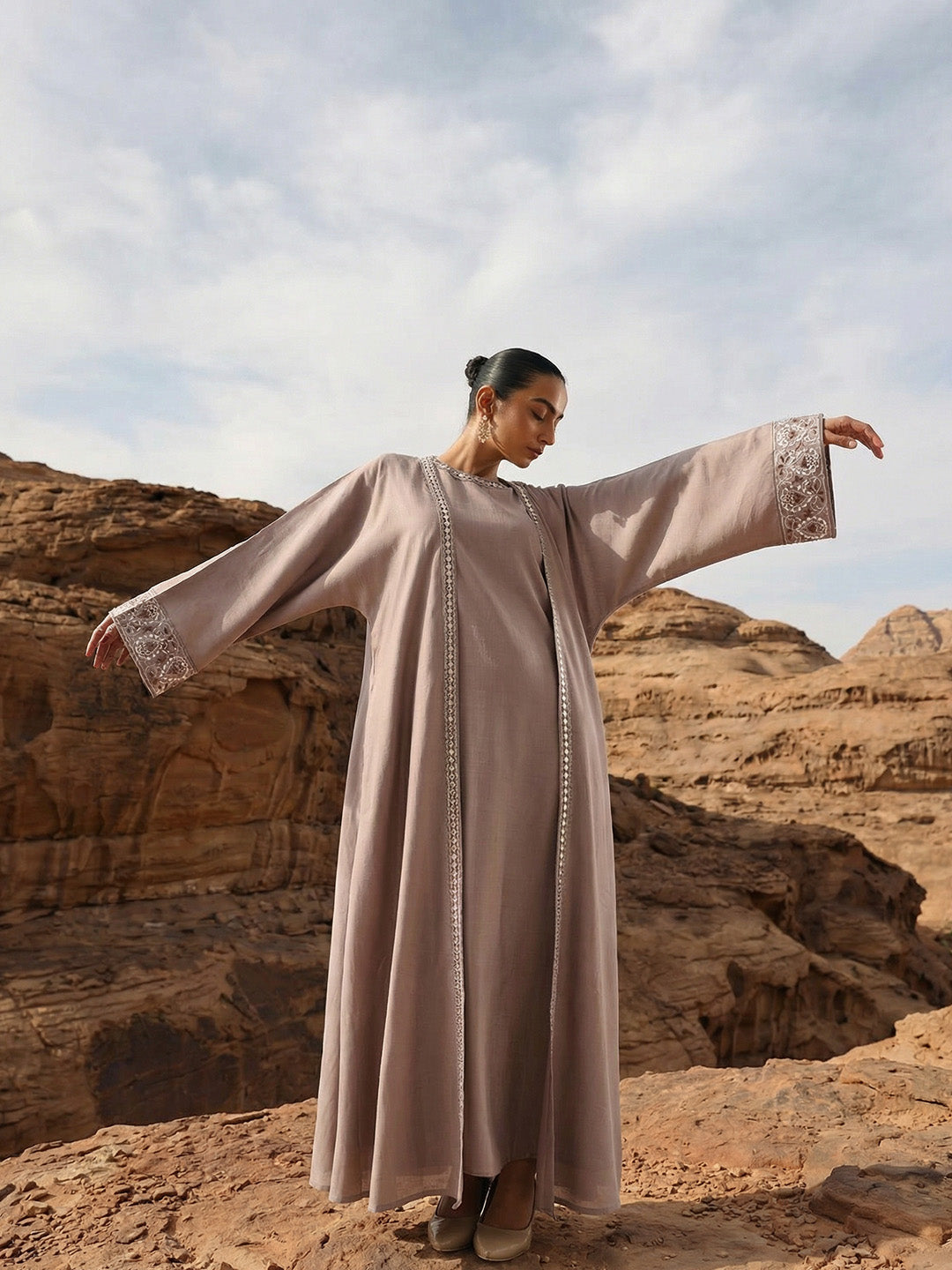 Rich Beige Relaxed Abaya