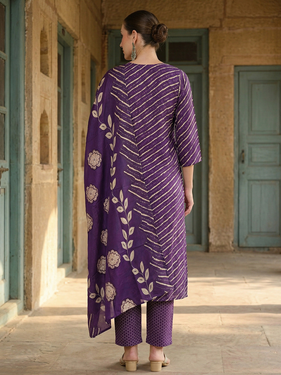 Comfy Purple Ananda Embroidered Kurta sets