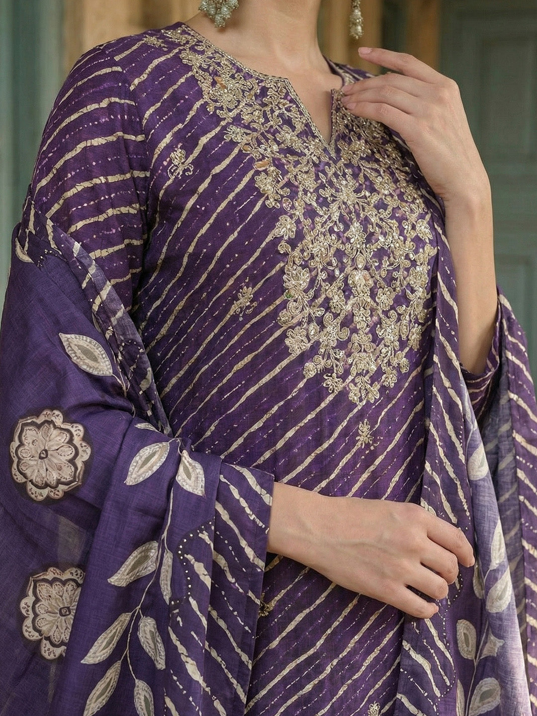 Comfy Purple Ananda Embroidered Kurta sets