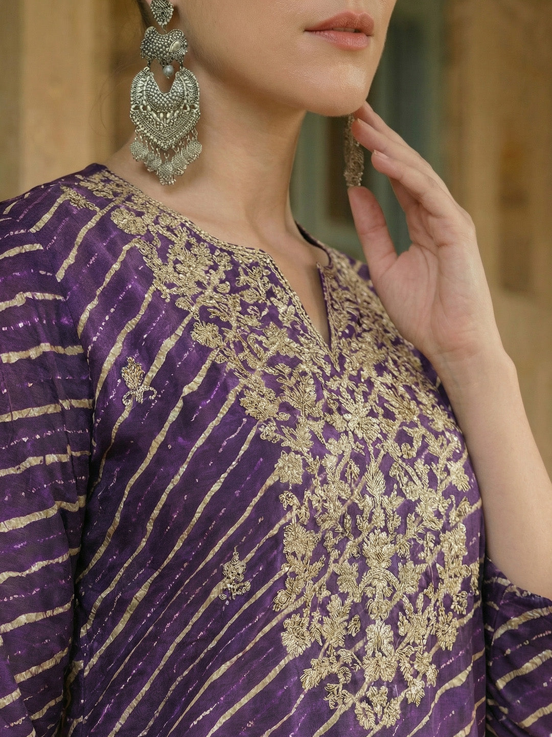 Comfy Purple Ananda Embroidered Kurta sets