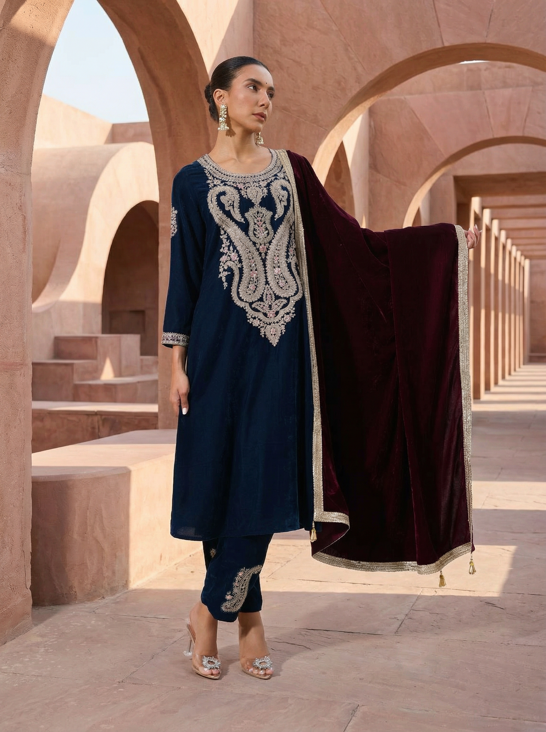 Rich Morpich A-Line Kurta Set