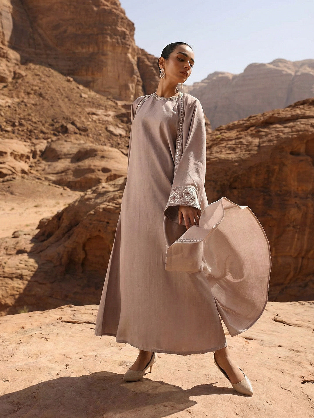 Rich Beige Relaxed Abaya