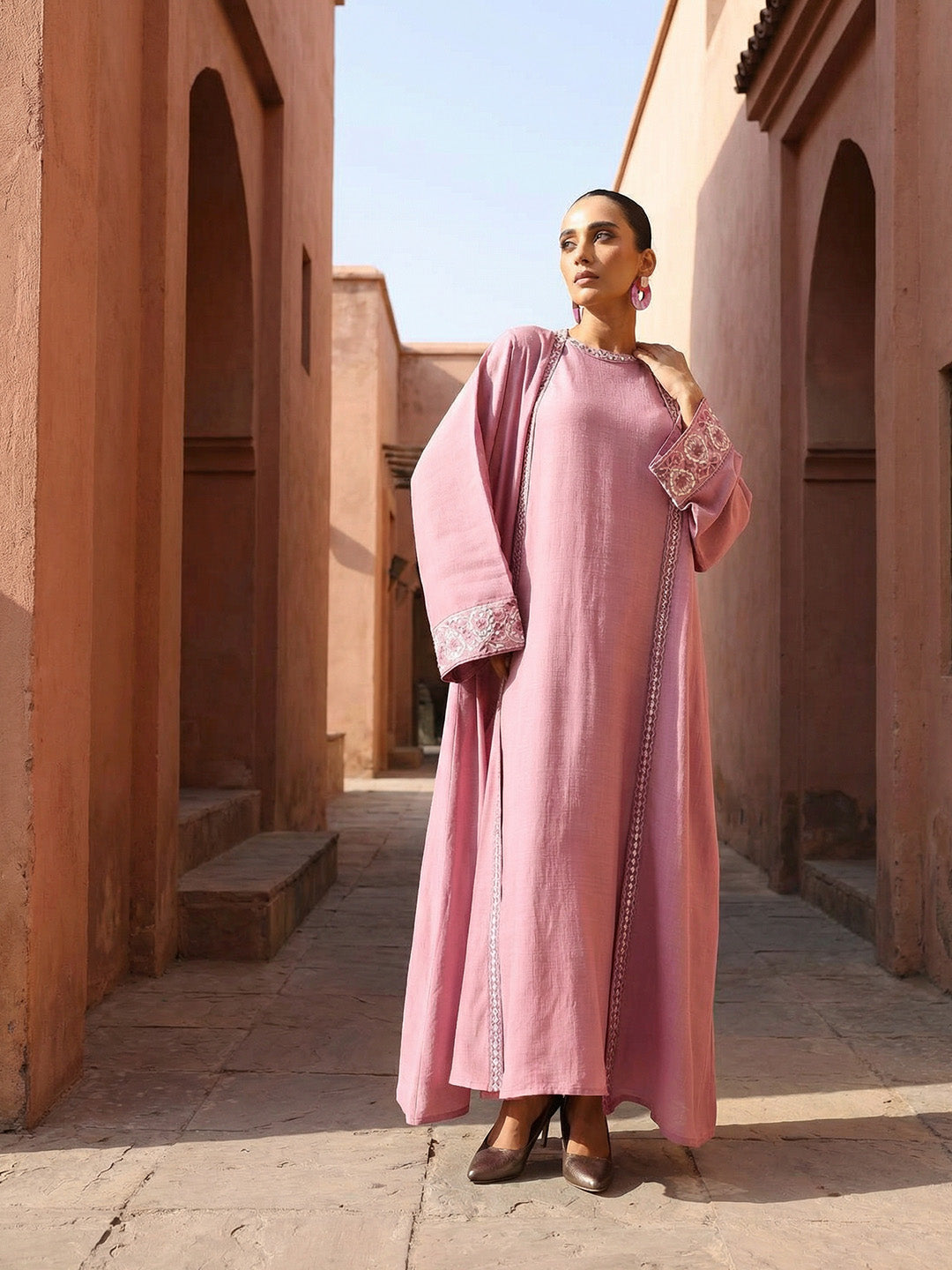 Rich Pink Relaxed Abaya