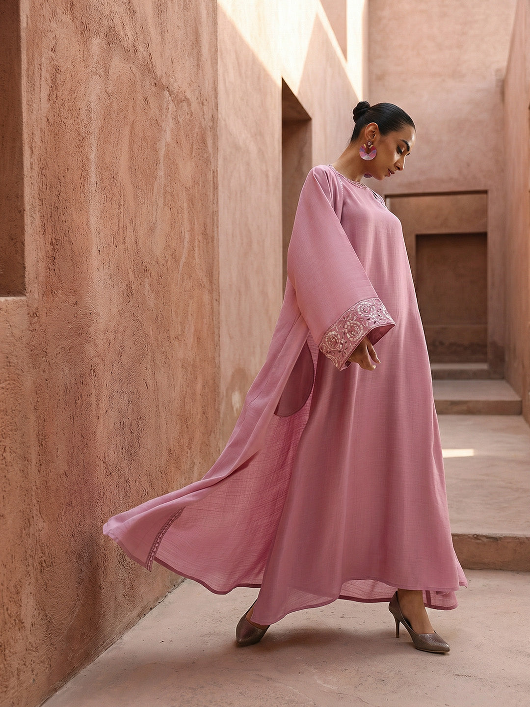 Rich Pink Relaxed Abaya