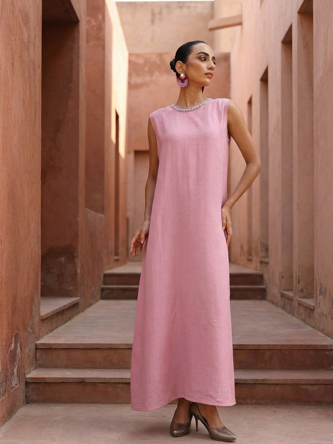 Rich Pink Relaxed Abaya