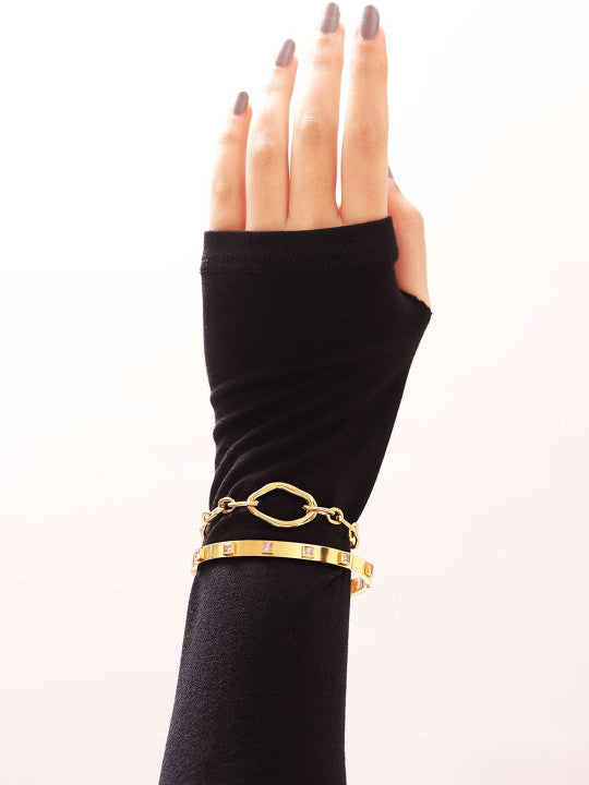 Ishin Gold Colour Gold Plated Artificial Stones And Beads Armlet
