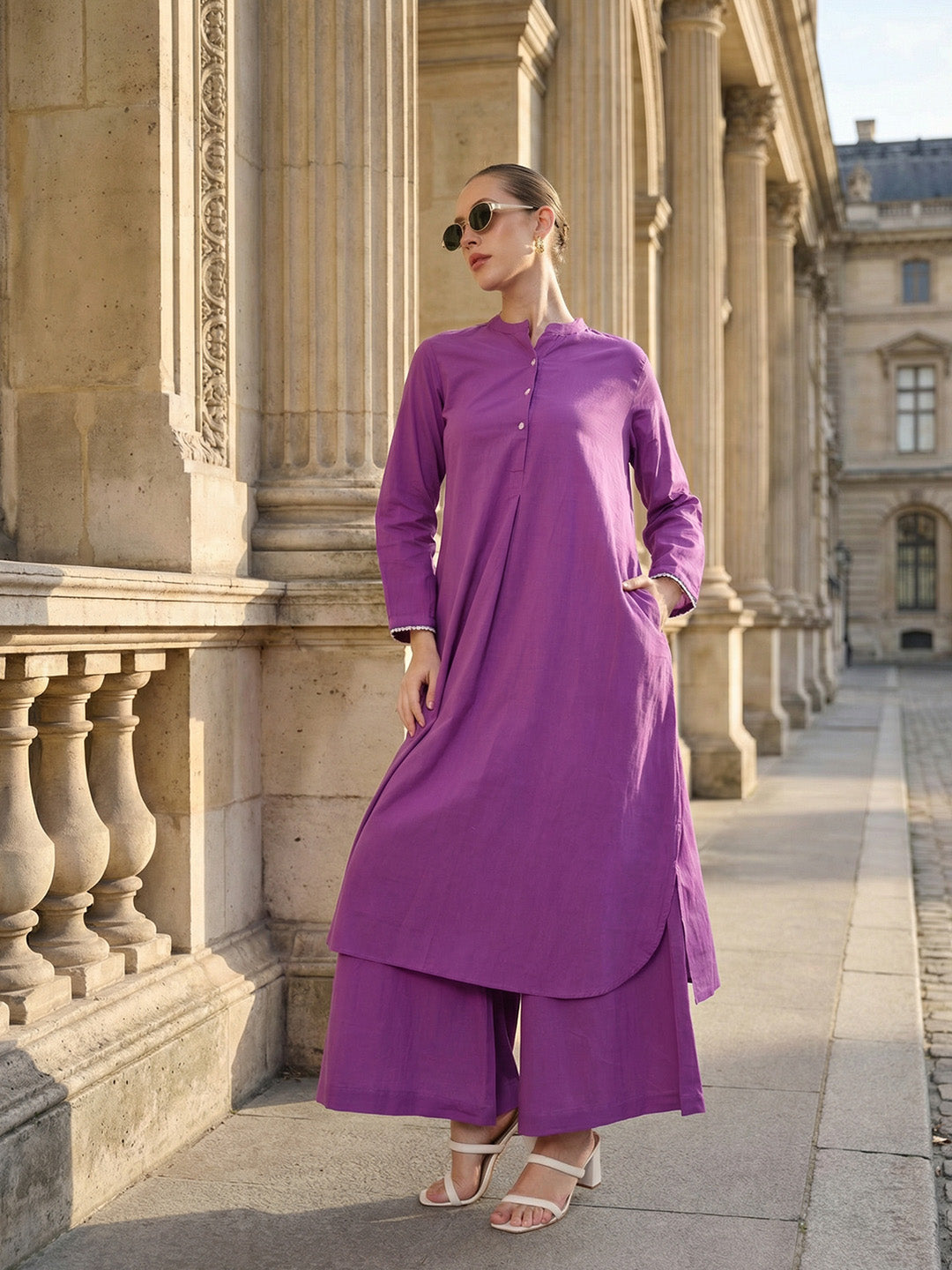 Comfy Purple Straight Kurta sets