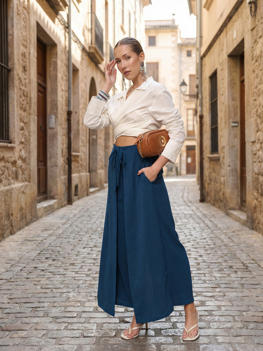 Comfy Navy Flared Trouser