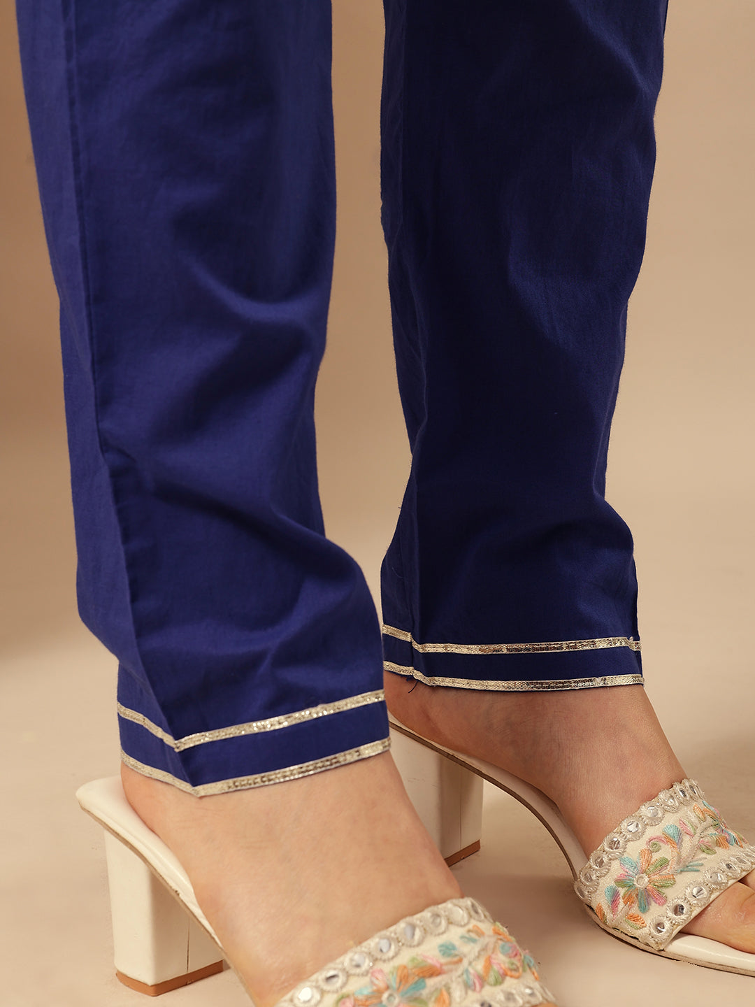 Comfy Royal Blue Organza Embroidered Anarkali Kurta Sets