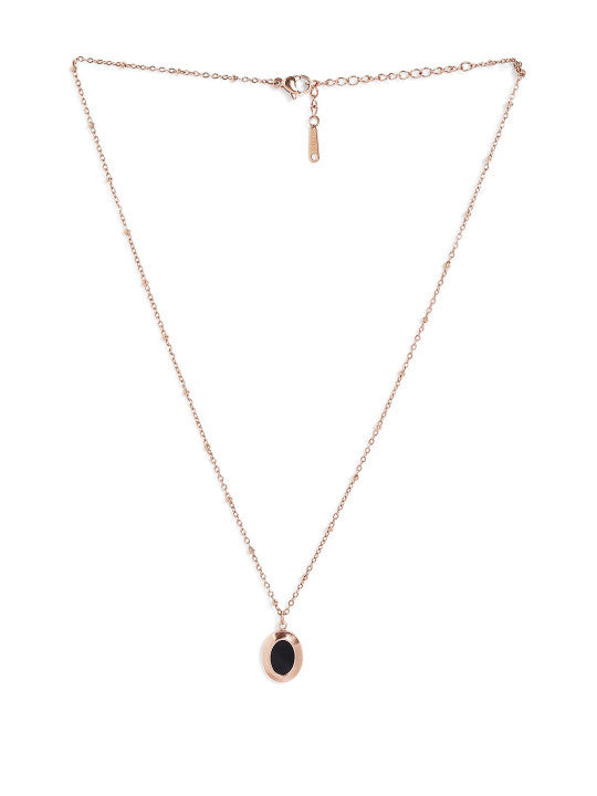 Ishin Black  Colour Gold Plated Artificial Stones And Beads Chain