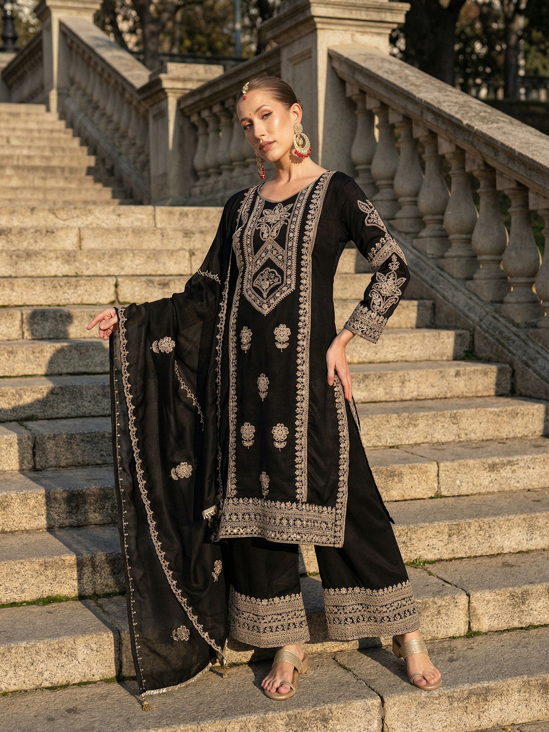 Rich Black Straight Kurta sets