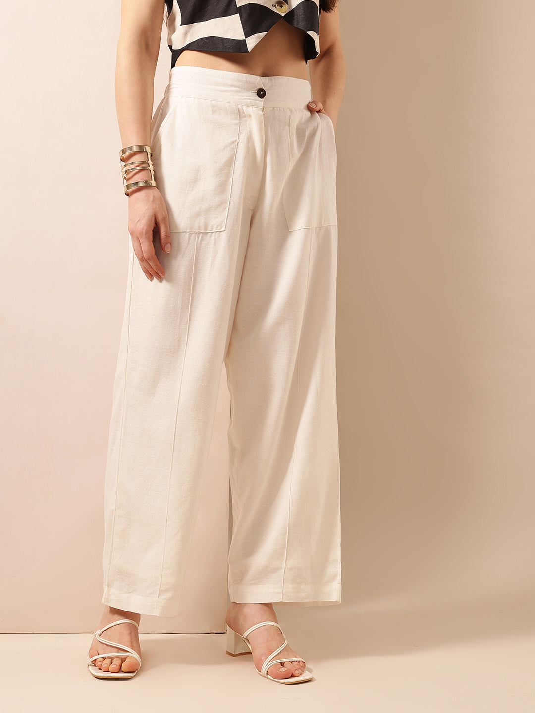 Comfy Natural  Flared Trouser