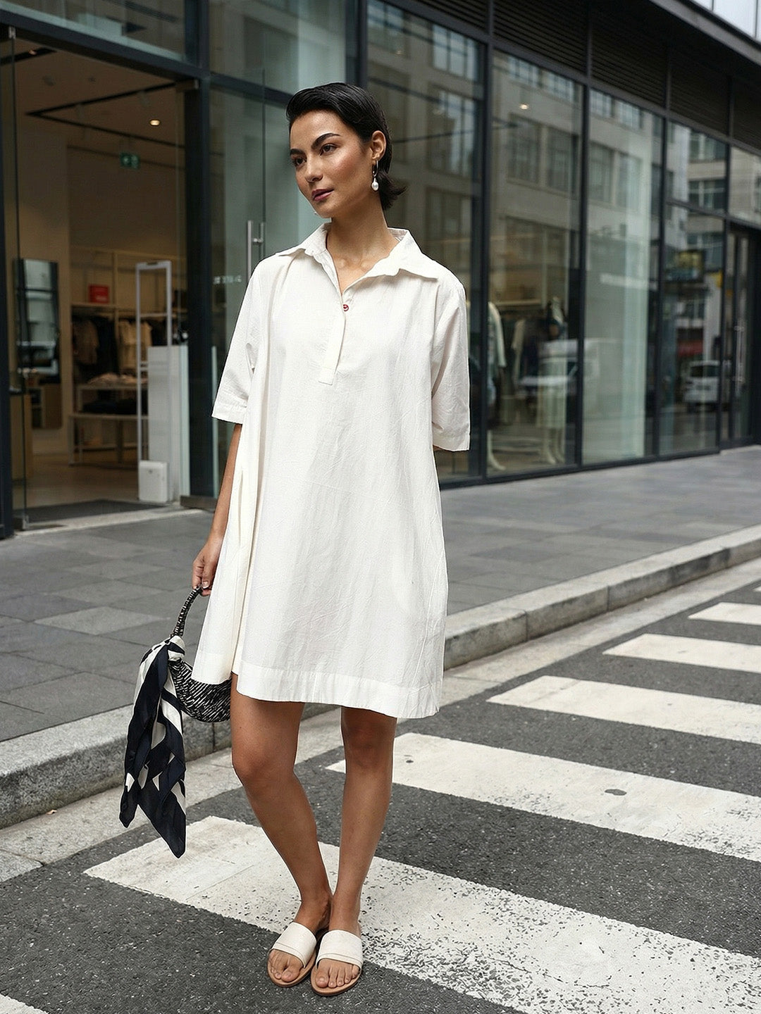 Comfy Off white A Line Dresses