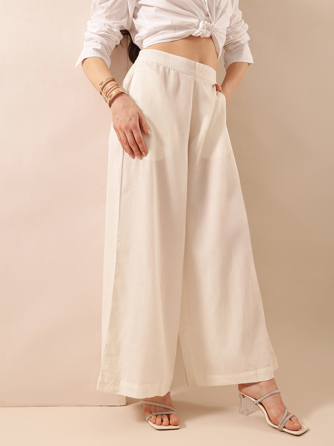 Comfy Natural  Flared Trouser