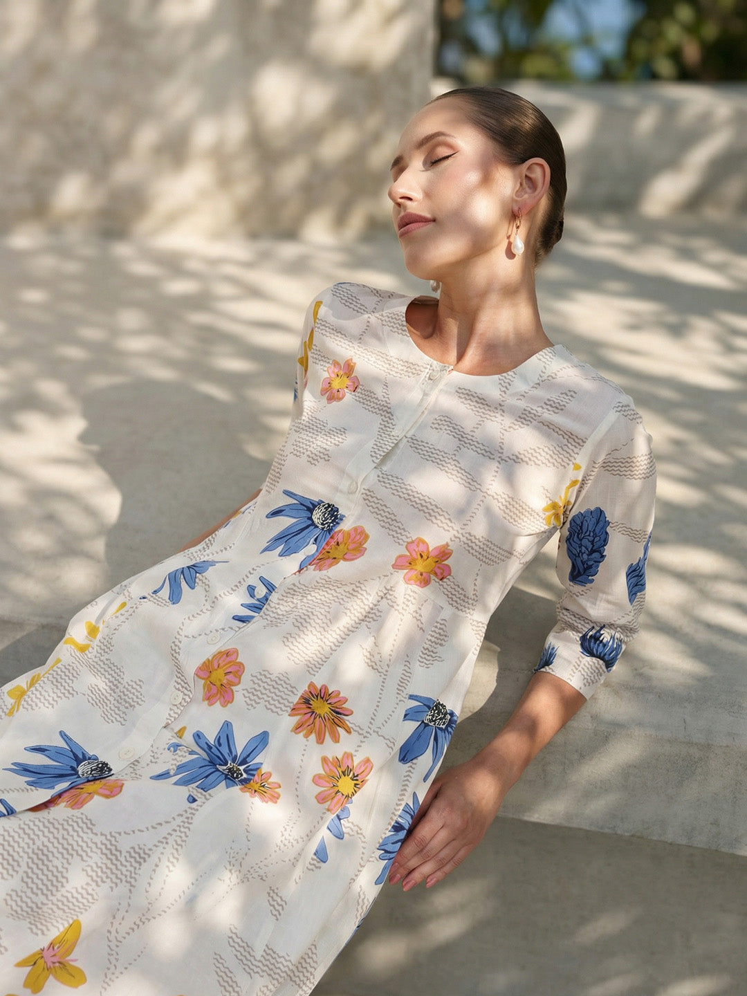 Comfy Off white A Line Kurta sets