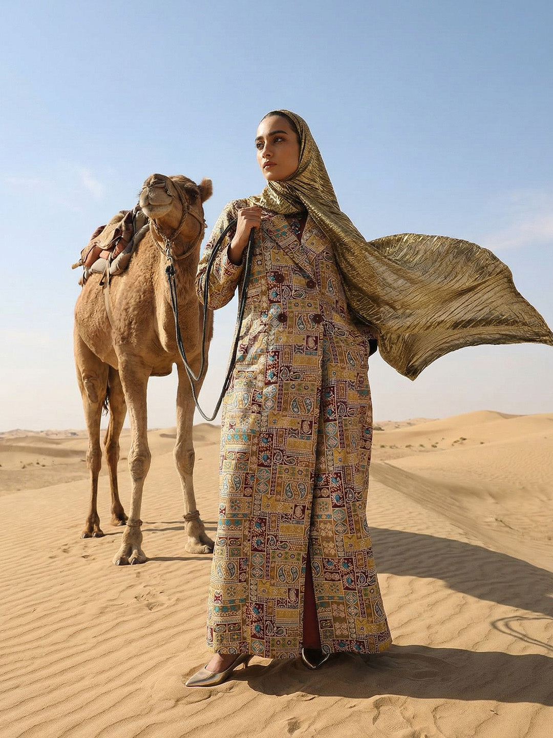 Rich Wine Relaxed Abaya With Hijab