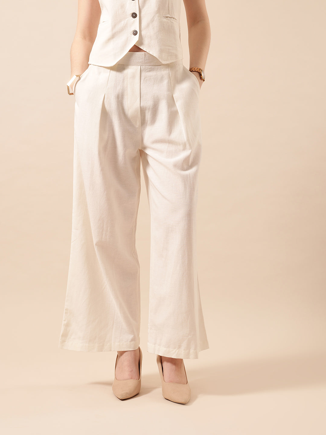 Comfy Natural Flared Trouser