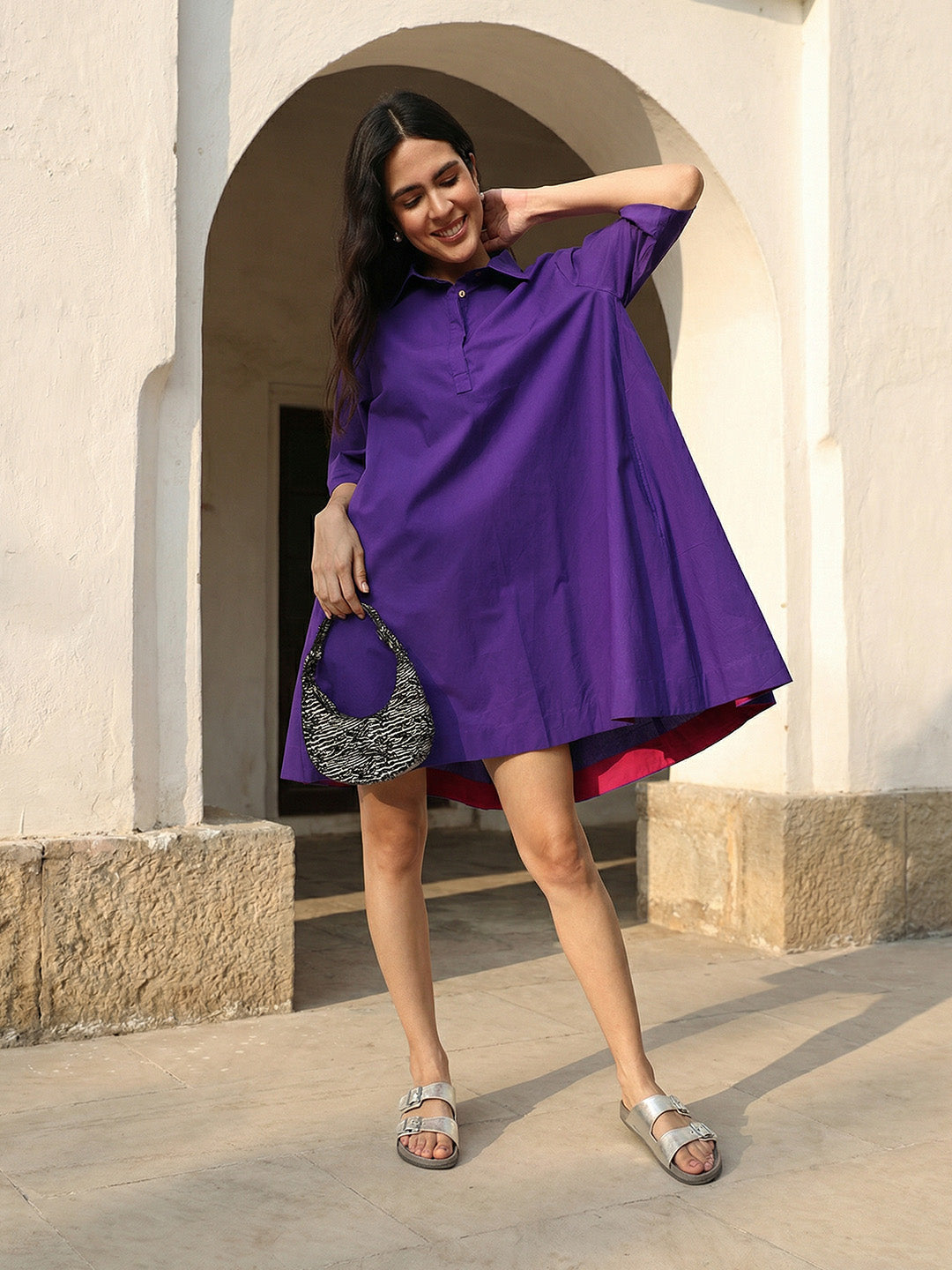 Comfy Purple A Line Dresses