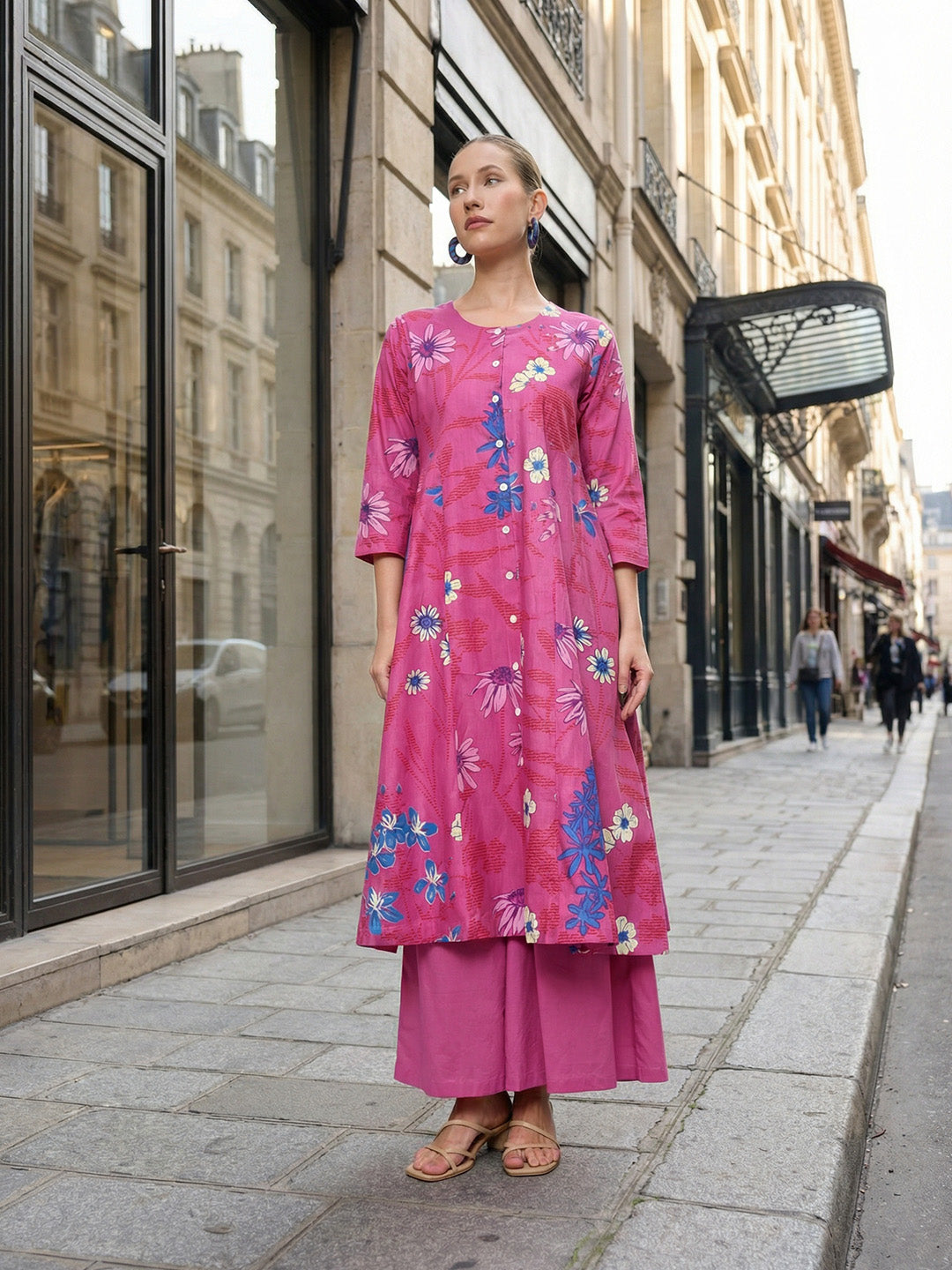Comfy Pink A Line Kurta sets