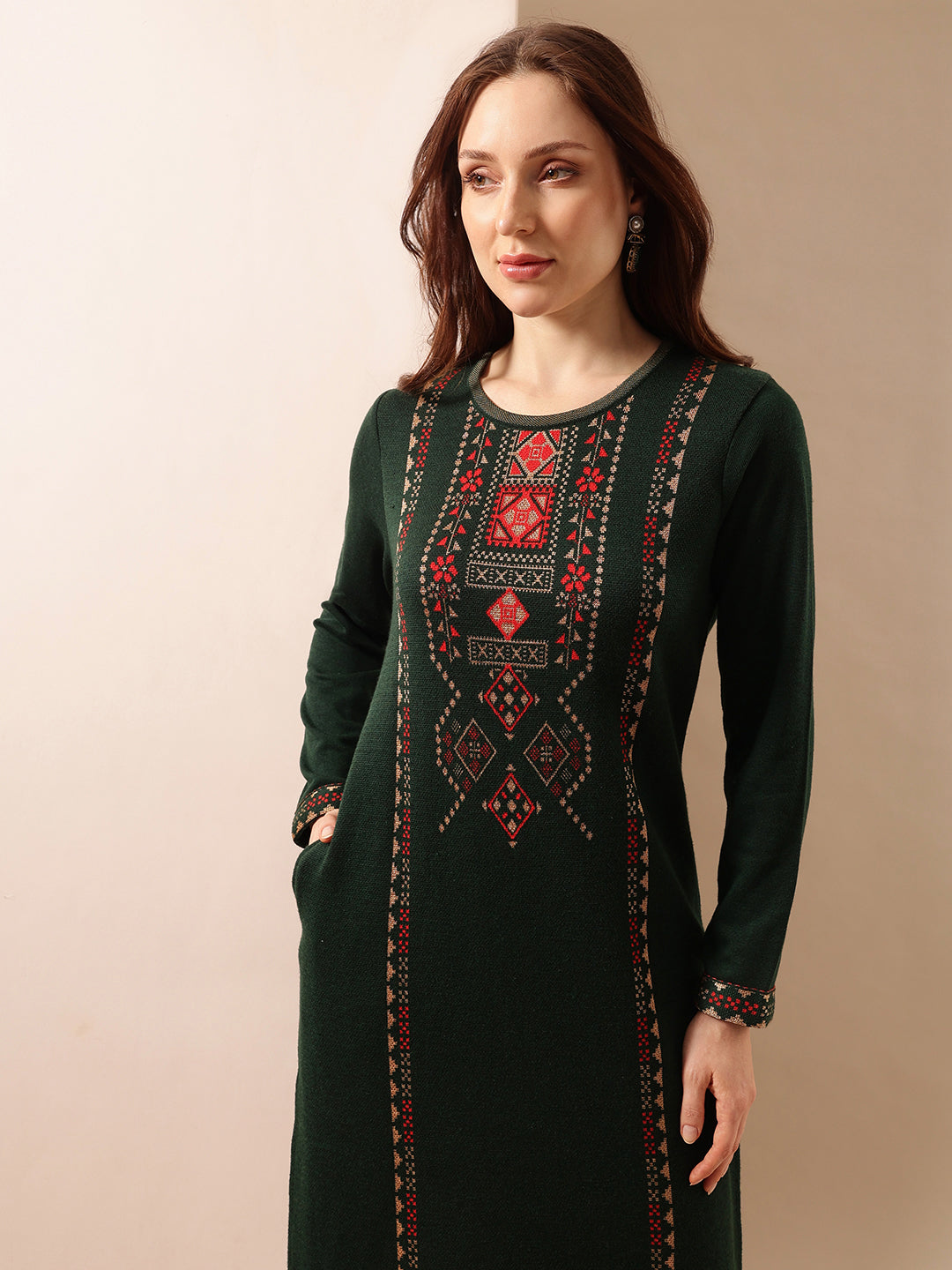 Comfy Bright Green Regular Kurtas