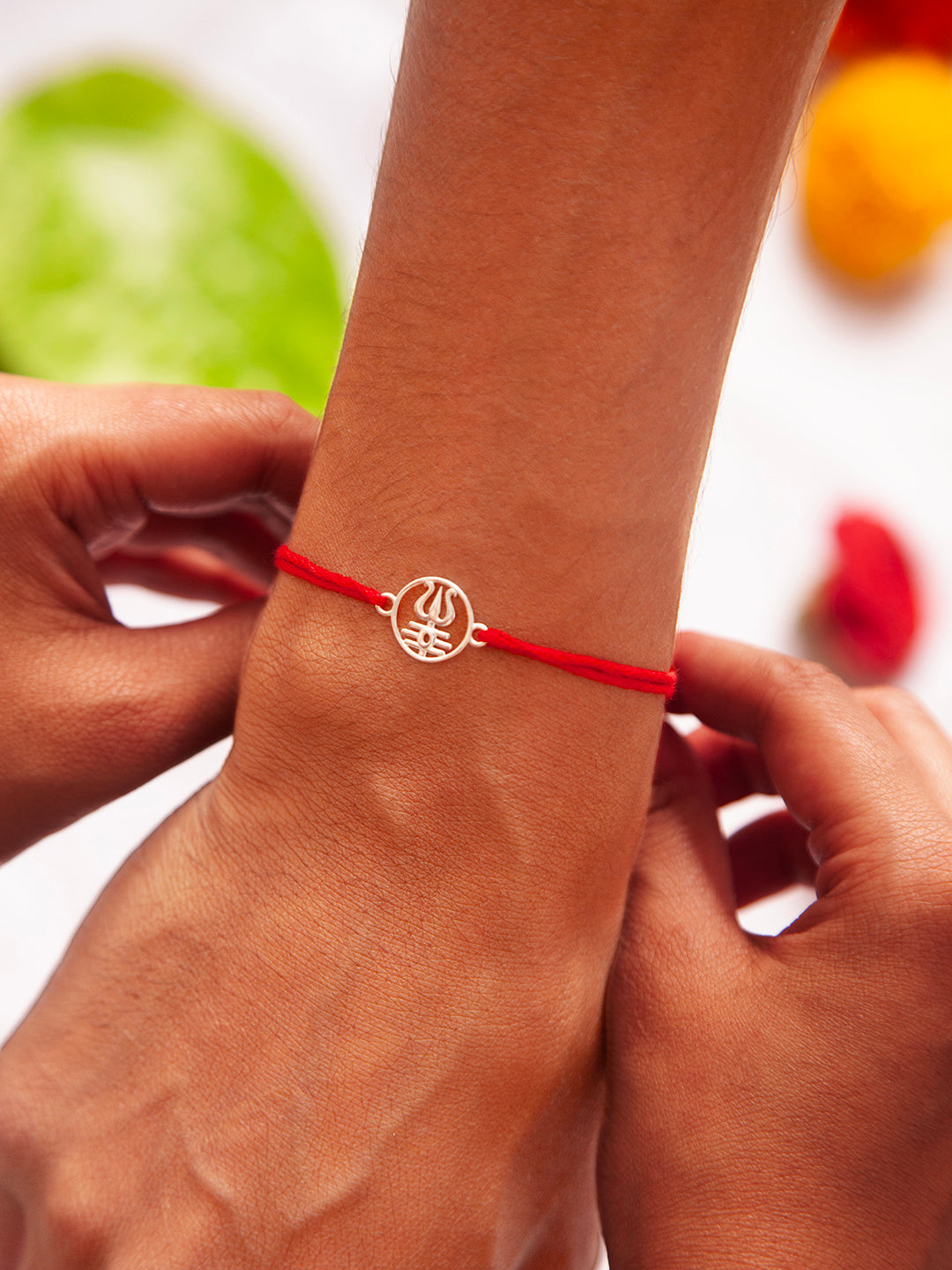 925 Silver White Colour Silver Plated Rakhi