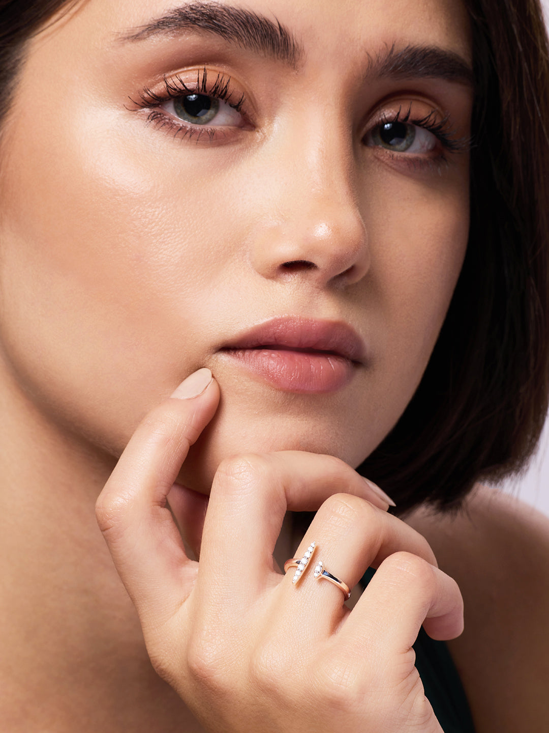925 Silver Rodium Plated Zircon Ring