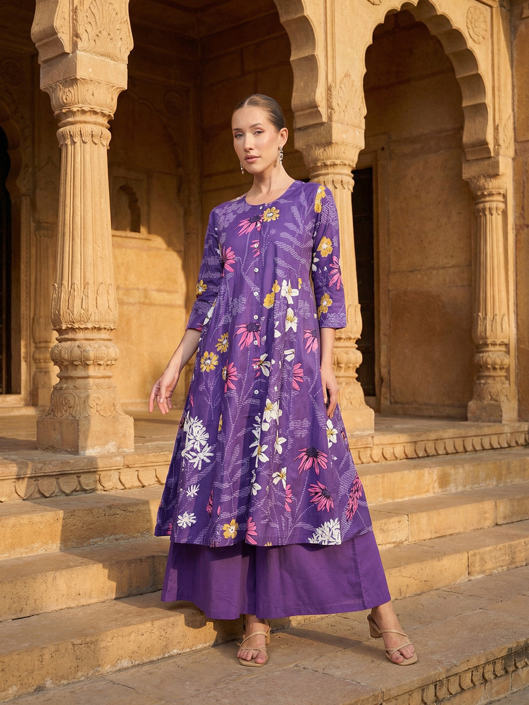 Comfy Purple A Line Kurta sets