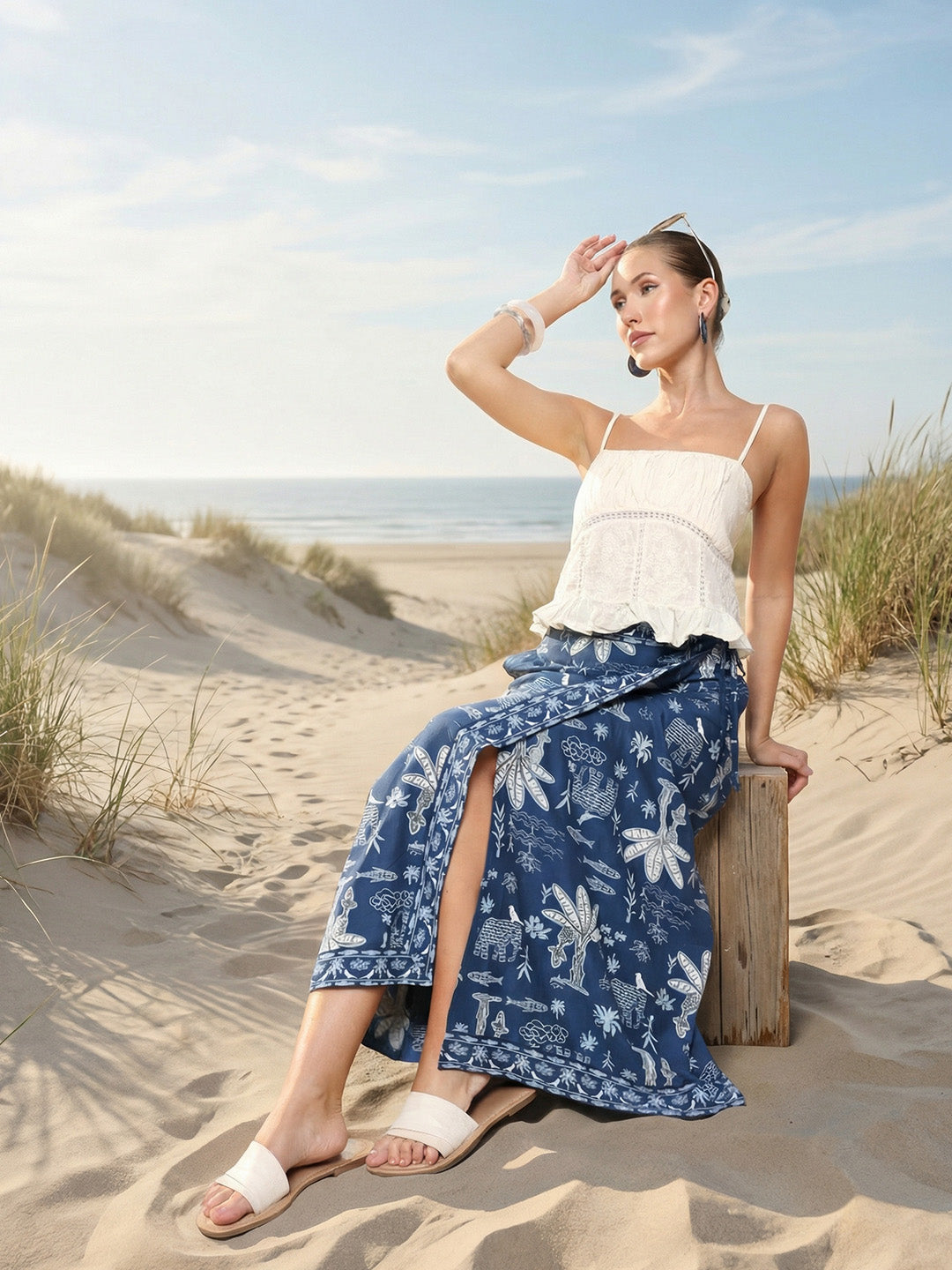 Comfy Indigo Wrap Skirts