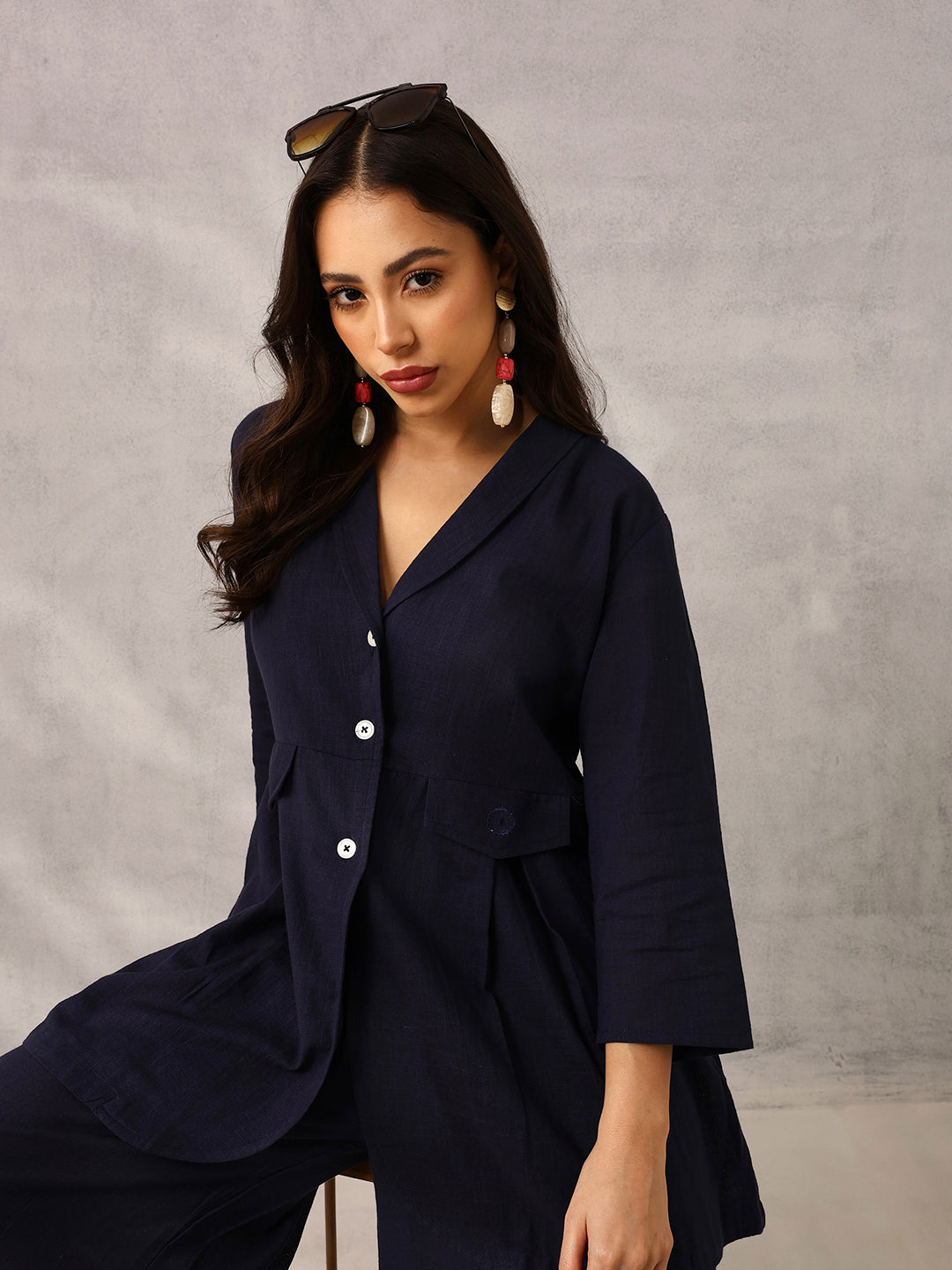 Navy Tailored Workwear Blazer with Trouser