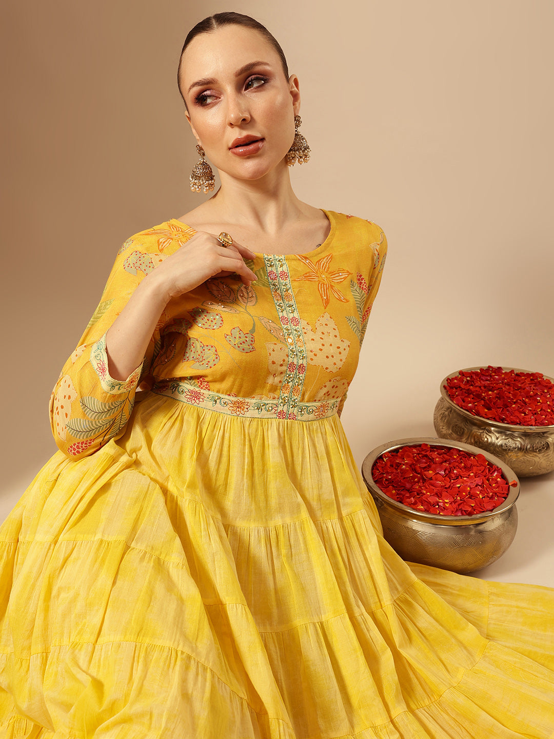 Buy Comfy Mustard Fit & Flare Dresses