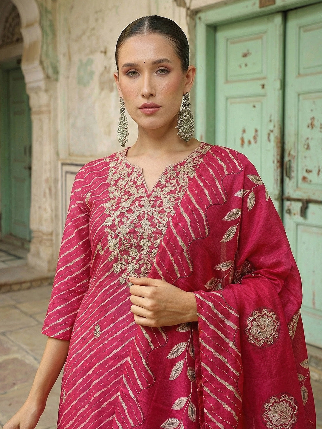 Comfy Pink Ananda Embroidered Kurta sets