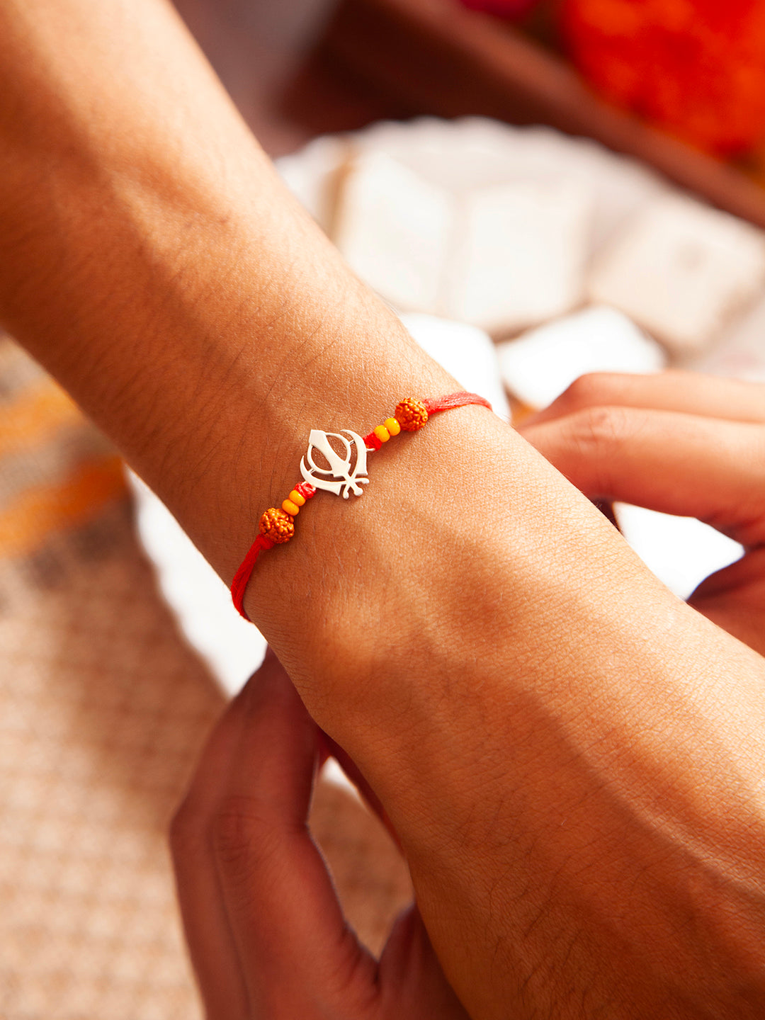925 Silver Silver Plated Rakhi