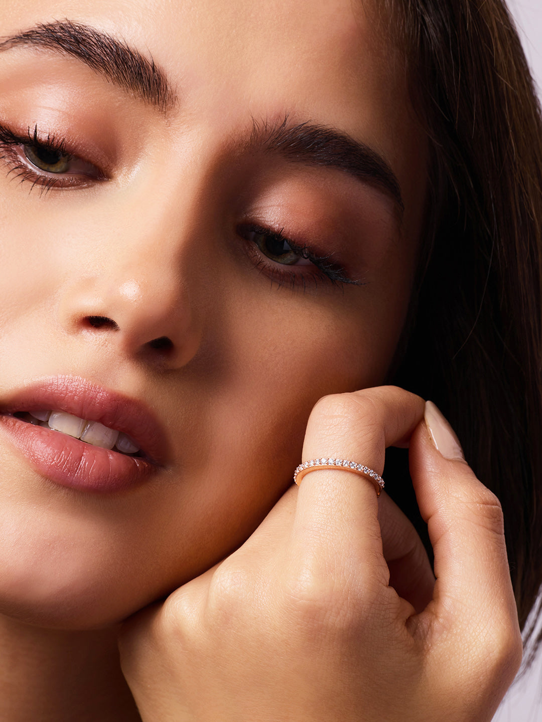 925 Silver Rose Gold Plated Zircon Ring