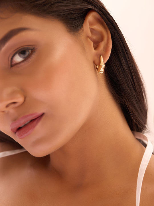 Ishin Gold Colour Gold Plated Stud Earring