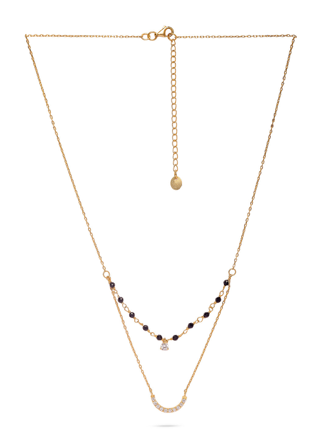 925 Silver Gold Plated Zircon Layered Mangalsutra