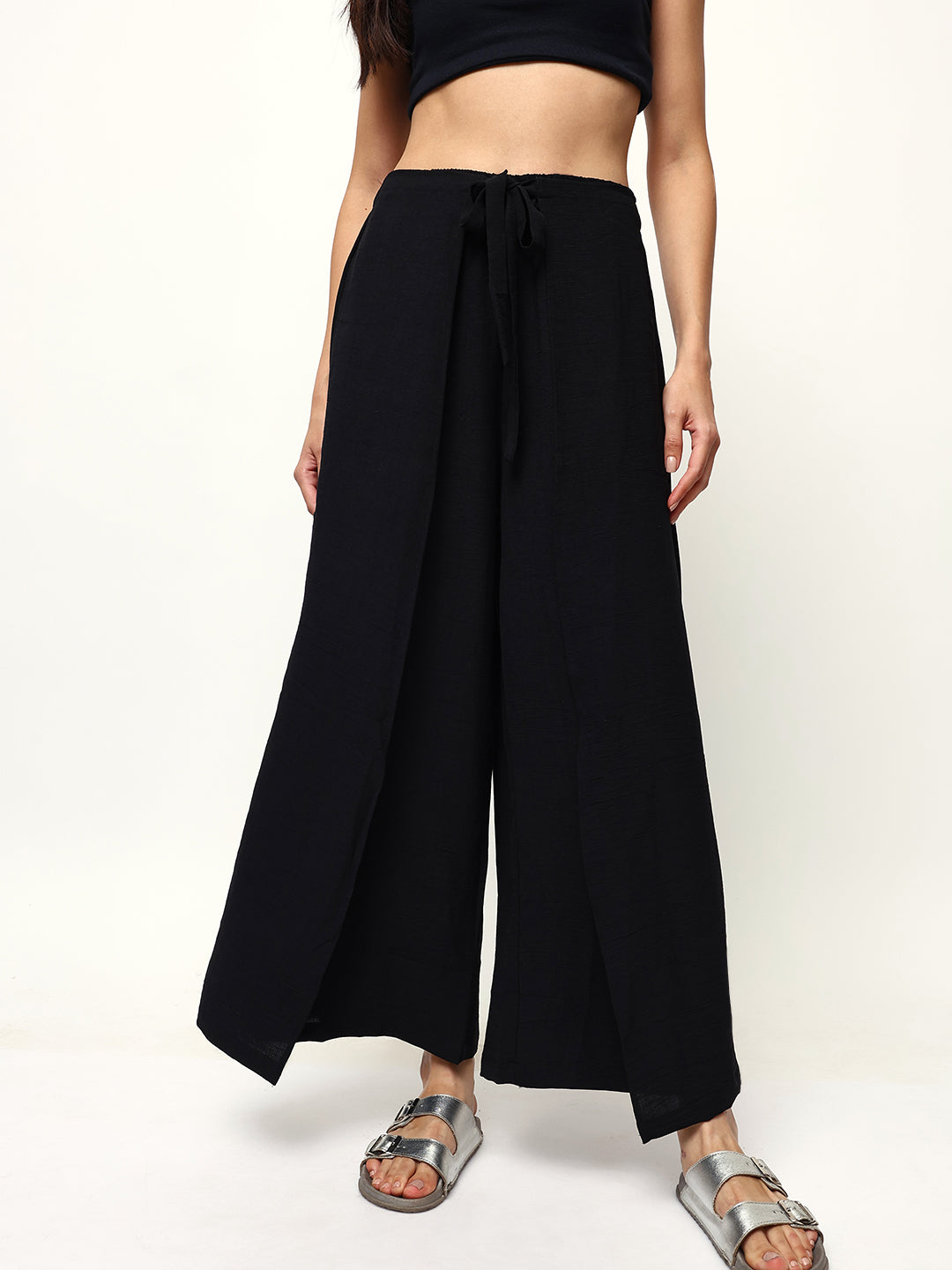 Comfy Black  Flared Trouser