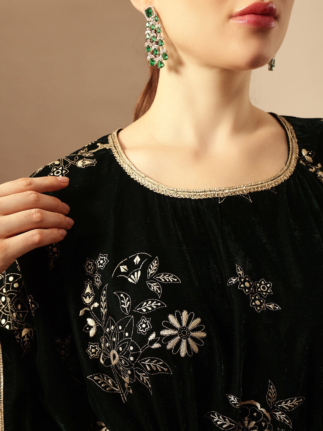 Rich Dark Green Kaftan Set Co-ords