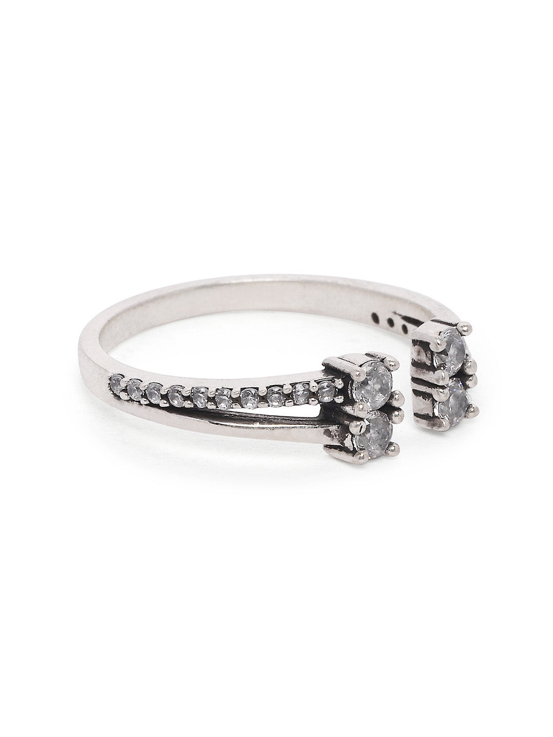 925 Silver Rodium Plated Zircon Toe Ring