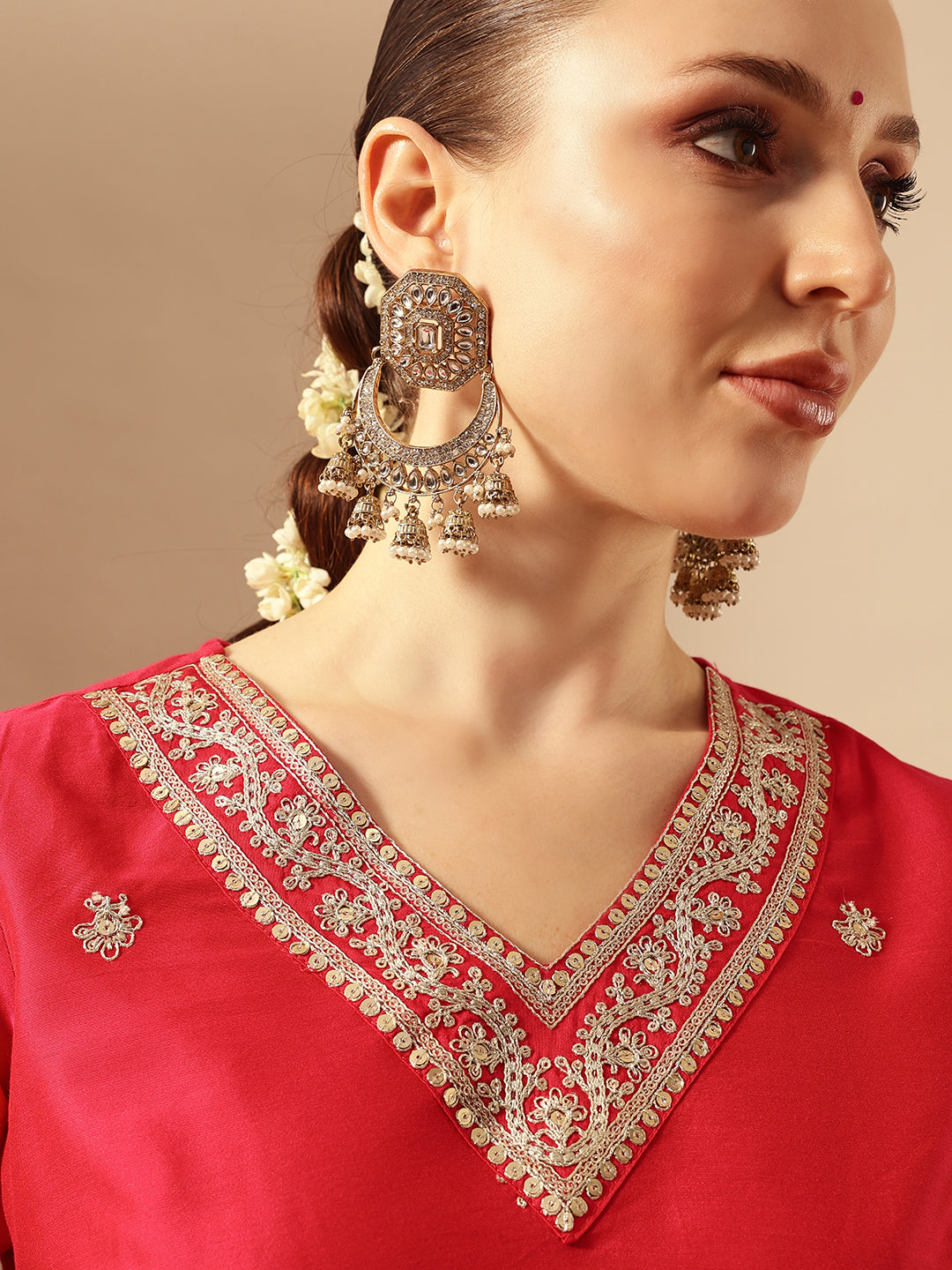 Rich Rani Red Straight Kurta Sets
