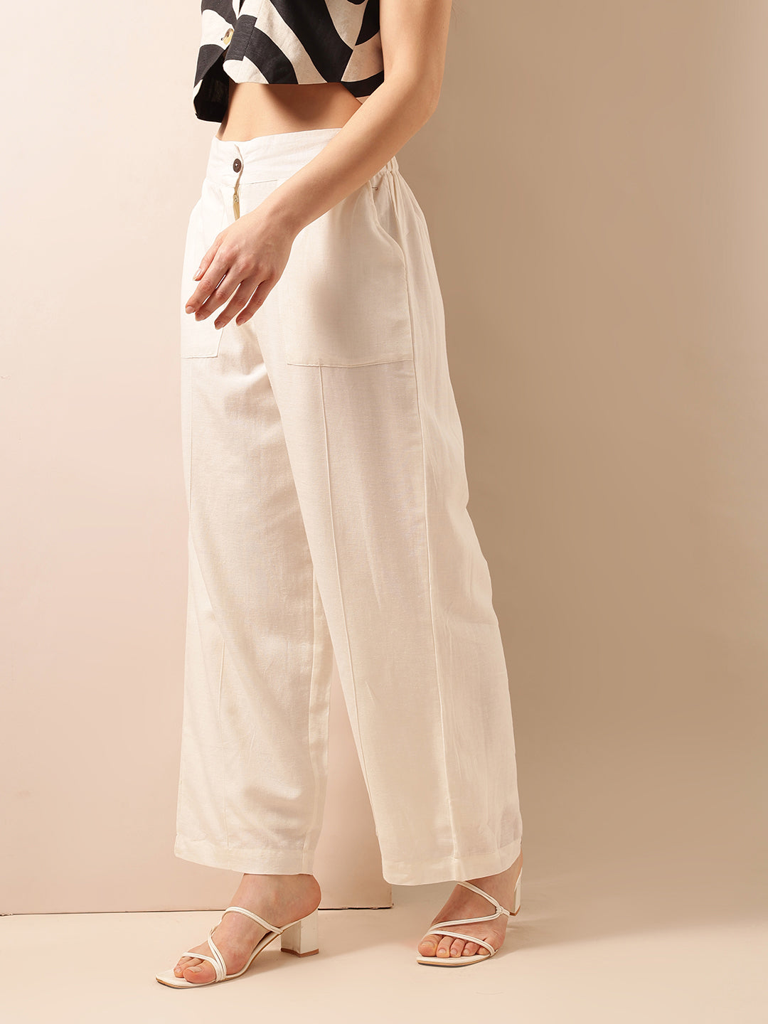 Comfy Natural  Flared Trouser