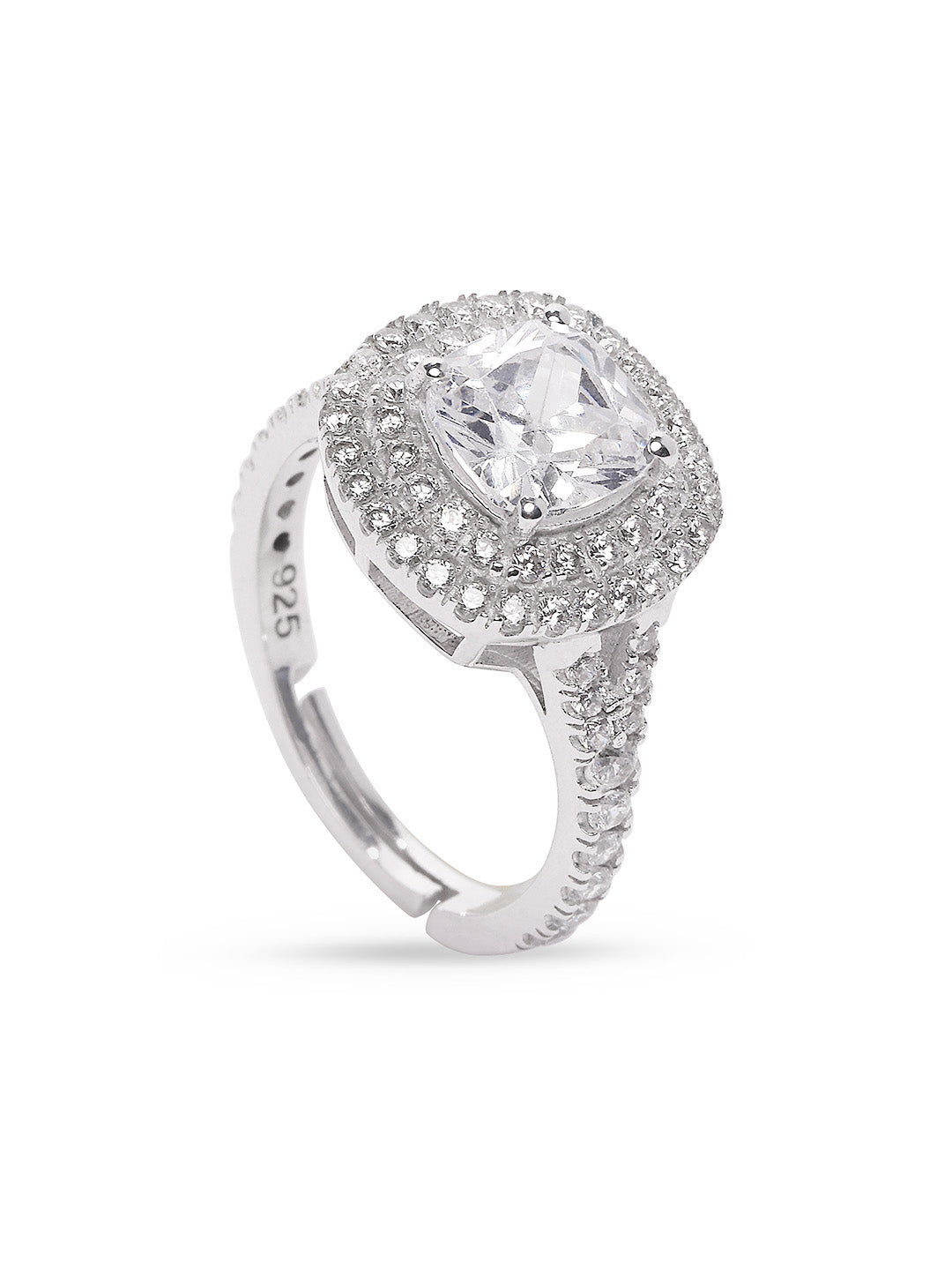 925 Silver Rodium Plated Zircon Iconic Ring