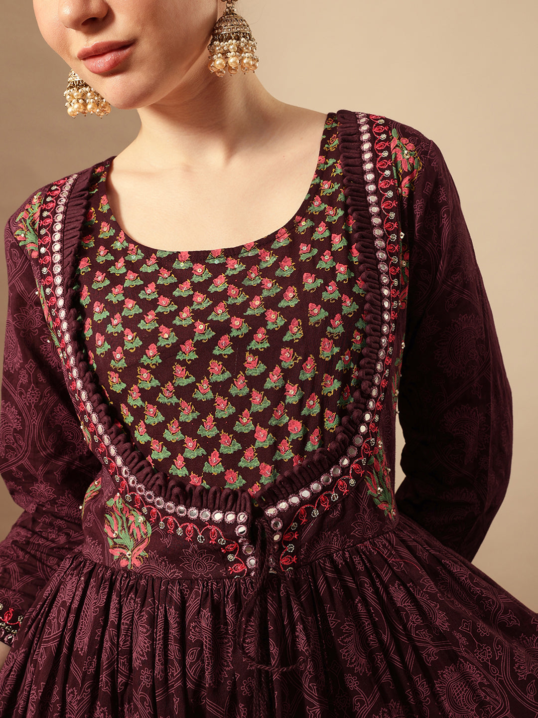 Comfy Wine Flared Dresses