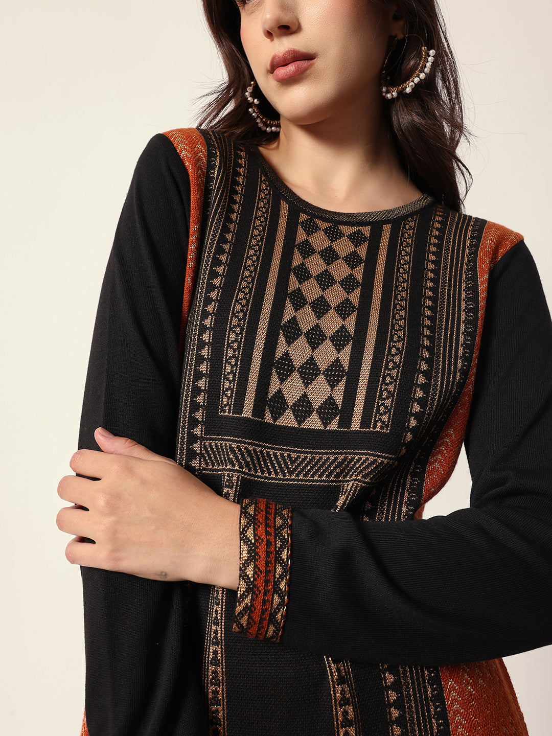 Woven Design Jacquard Kurta Straight Fit Kurta