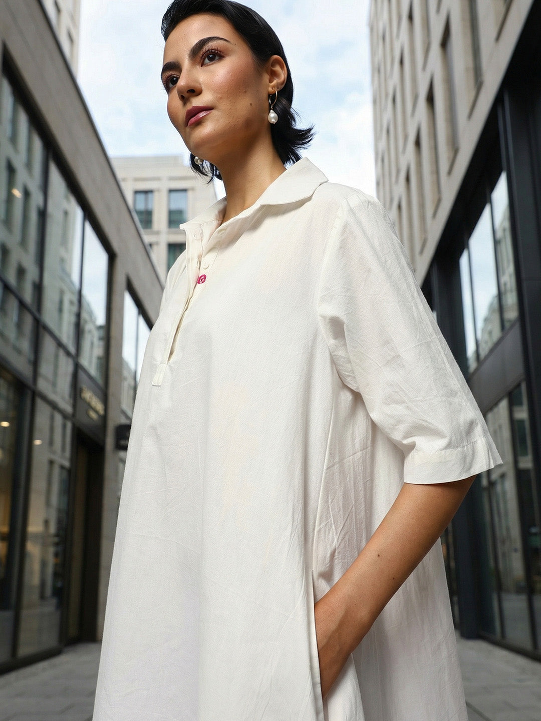 Comfy Off white A Line Dresses