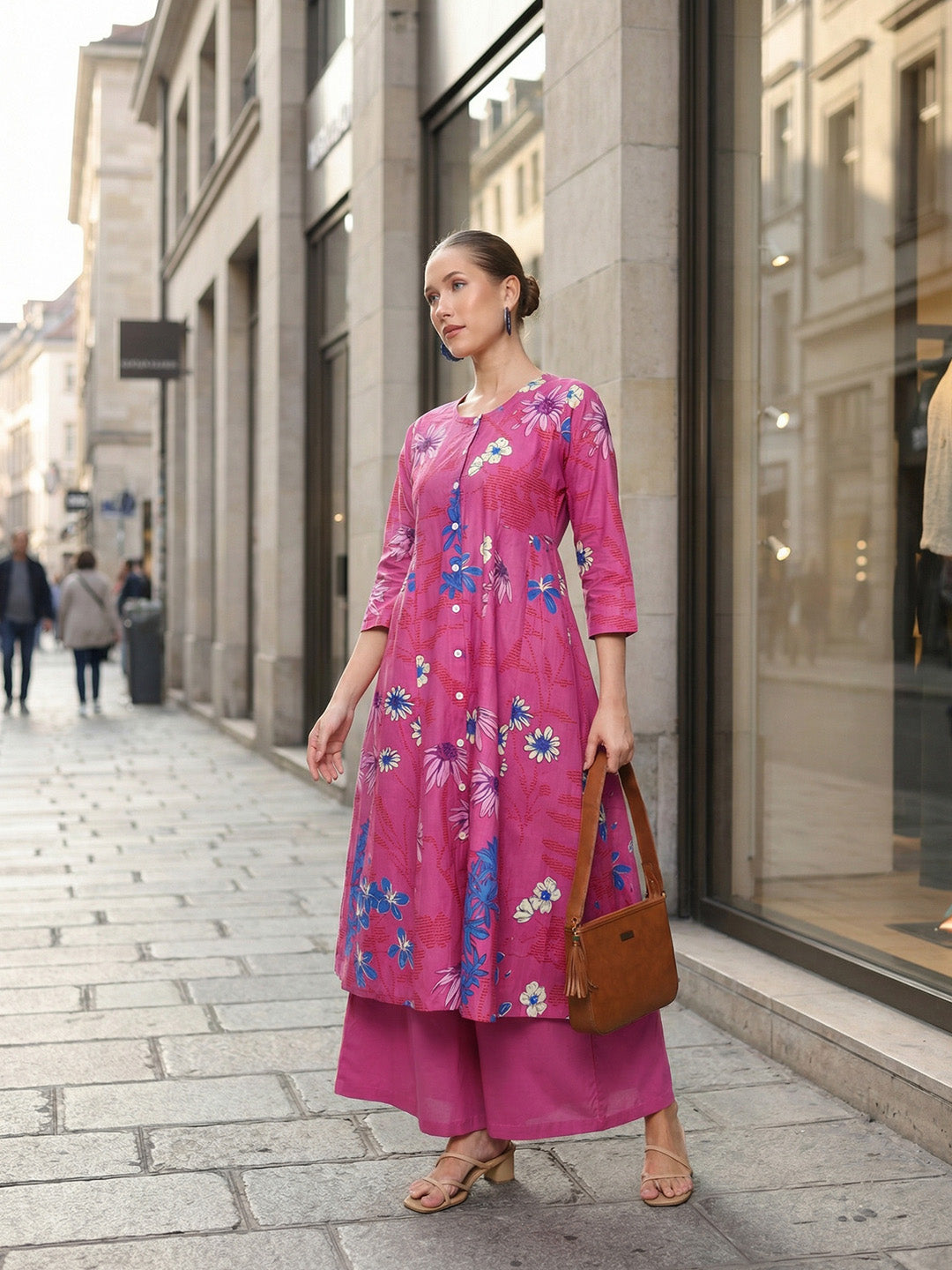 Comfy Pink A Line Kurta sets