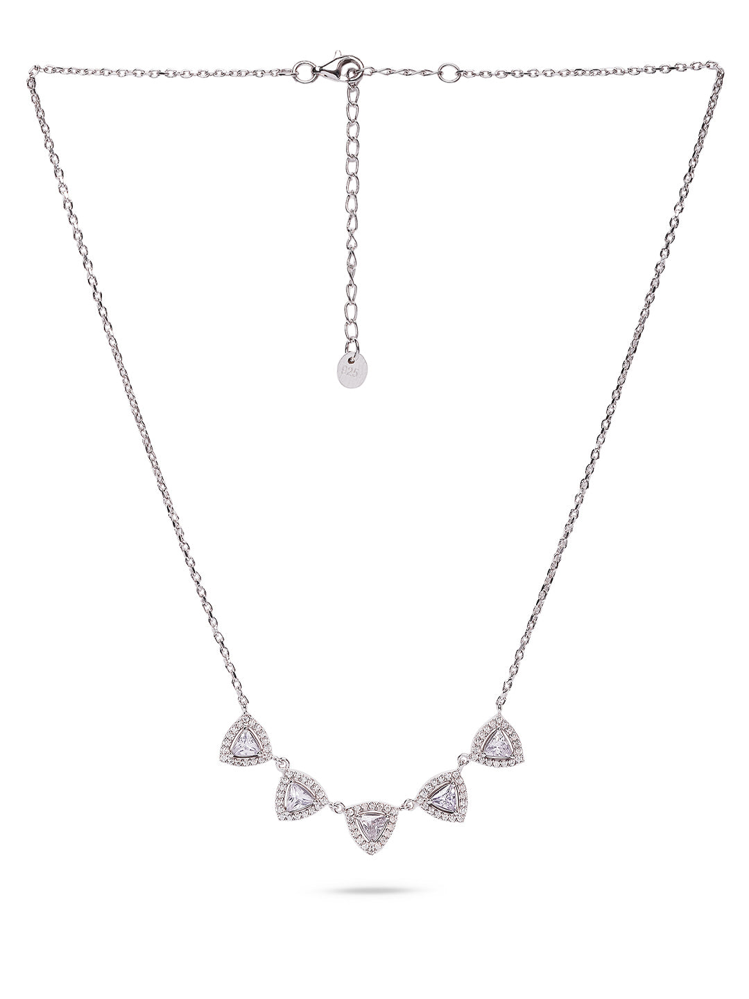 925 Silver Rodium Plated Zircon Fantasy Necklace