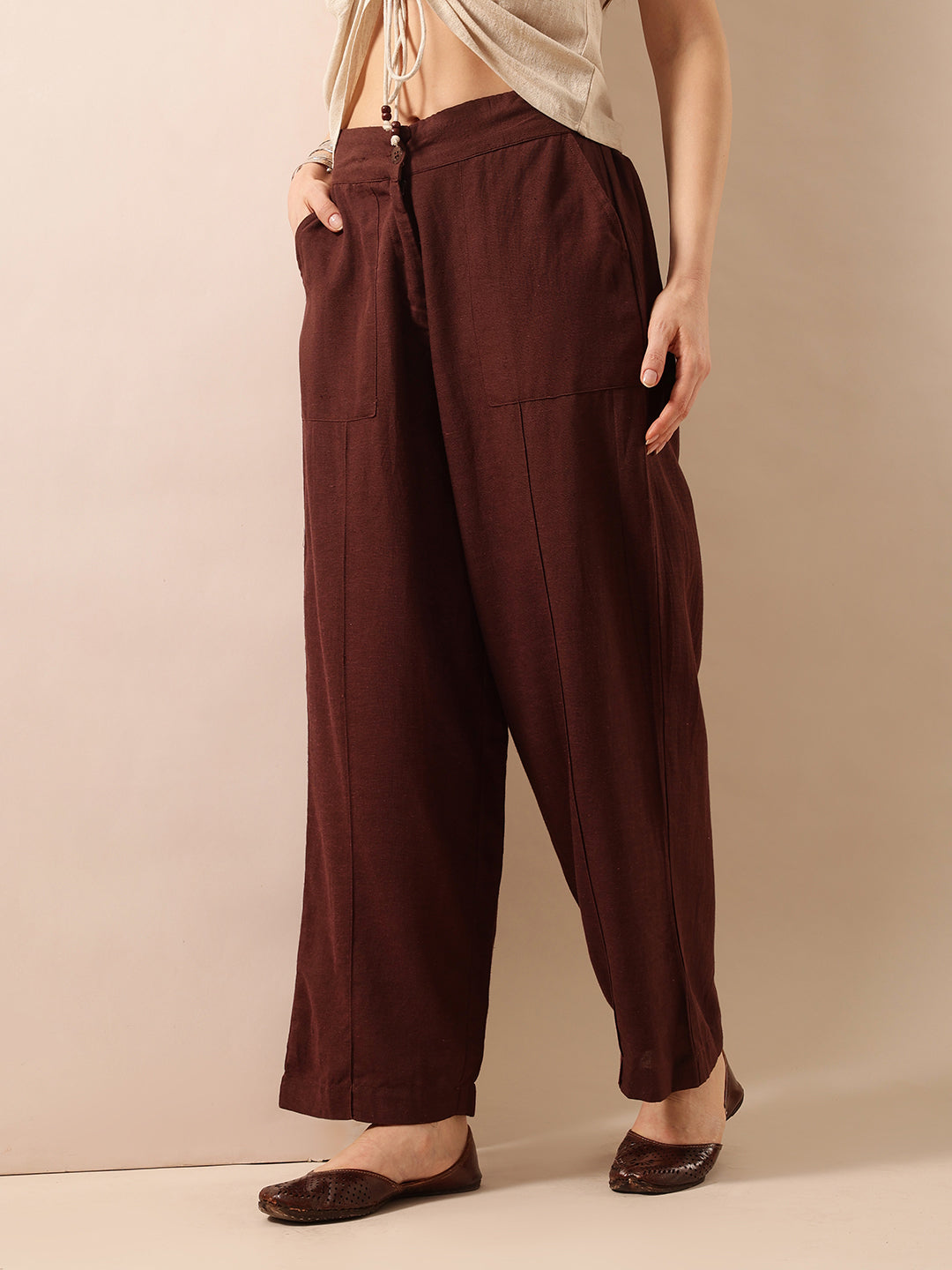 Comfy Brown  Flared Trouser