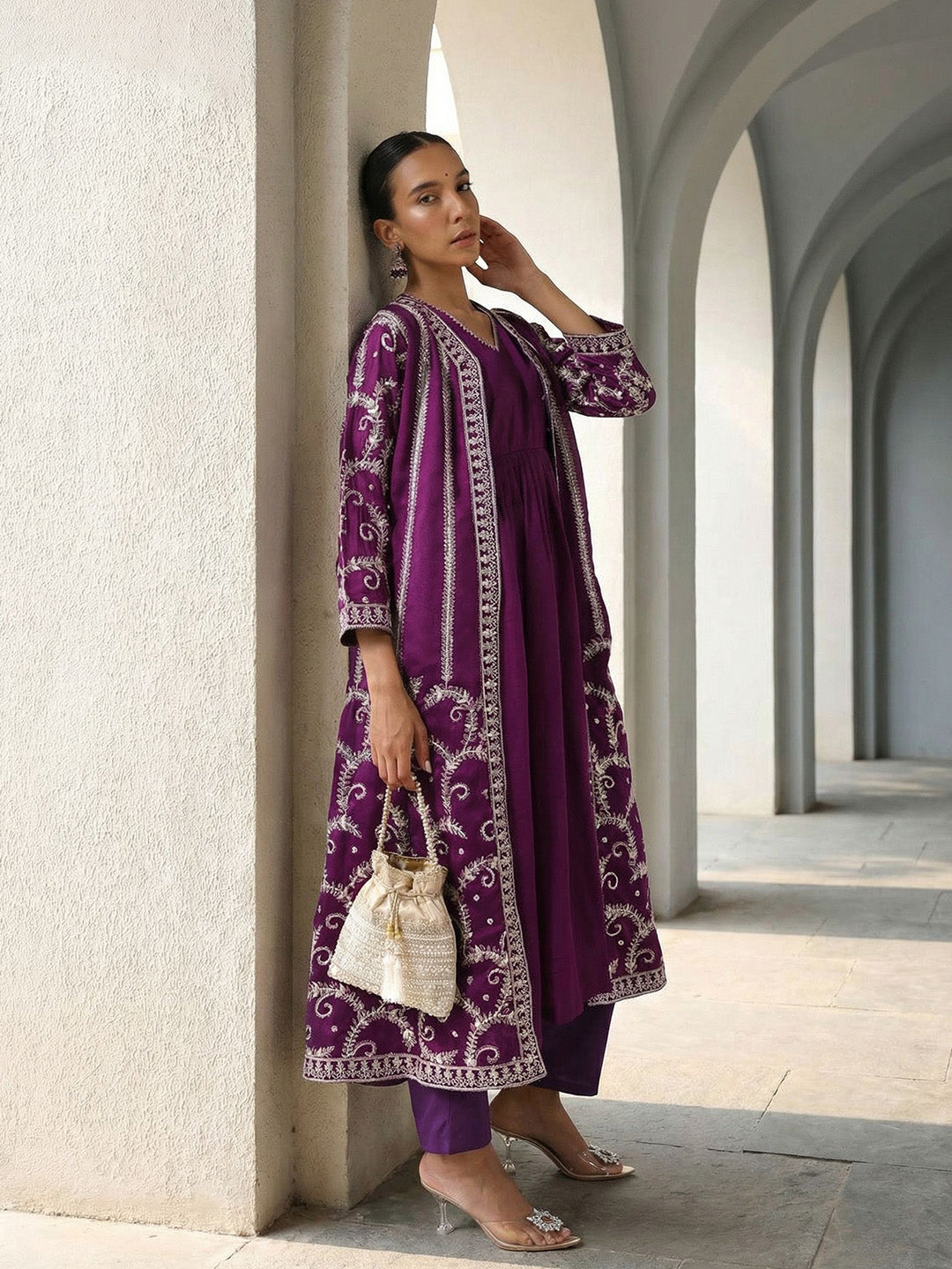 Buy Rich Purple A Line Dresses