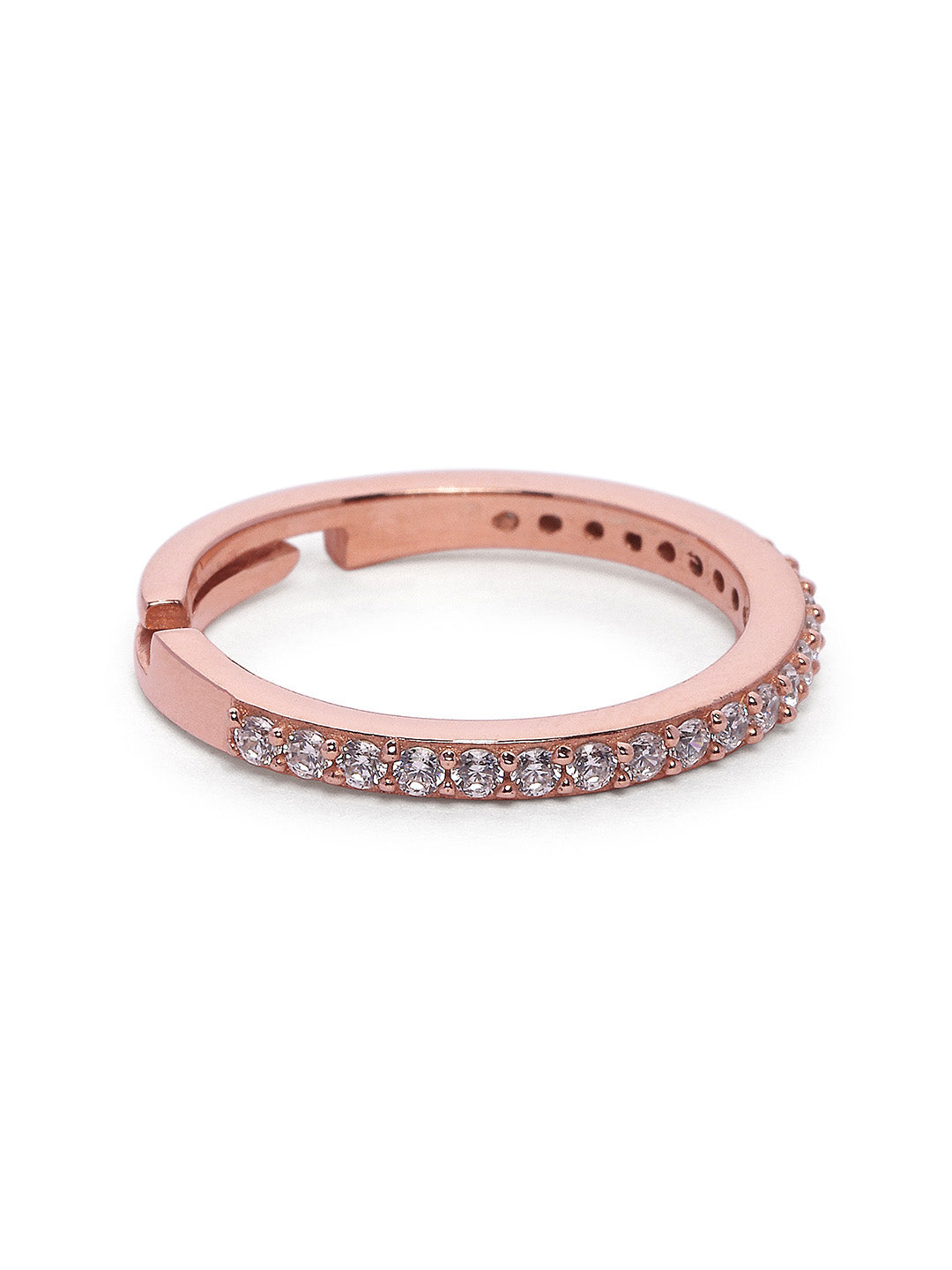 925 Silver Rose Gold Plated Zircon Ring